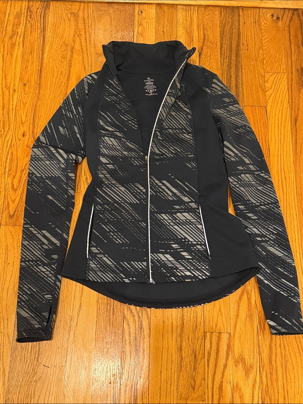 Sweaty Betty - Women’s Navy Patterned Zip-Up Jacket